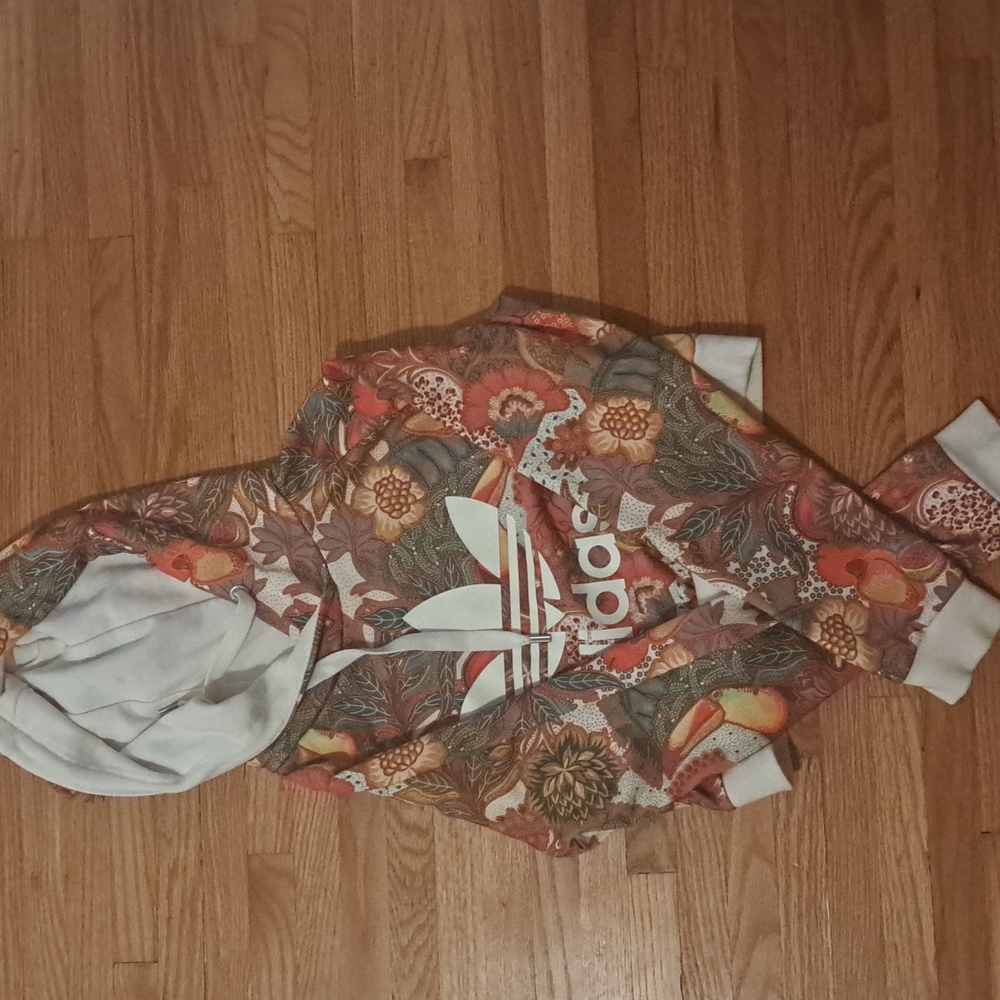 Colorful Adidas Cropped Hoodie